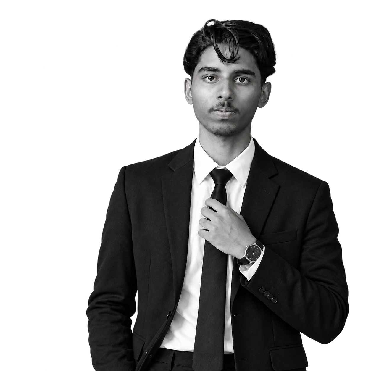 Gokul Krishna in a suit and tie